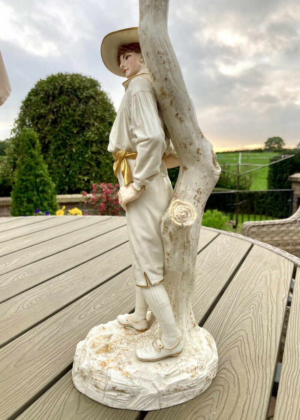 Fabulous Pair Of Antique Royal Worcester Hadley Porcelain Candelabra photo vintage