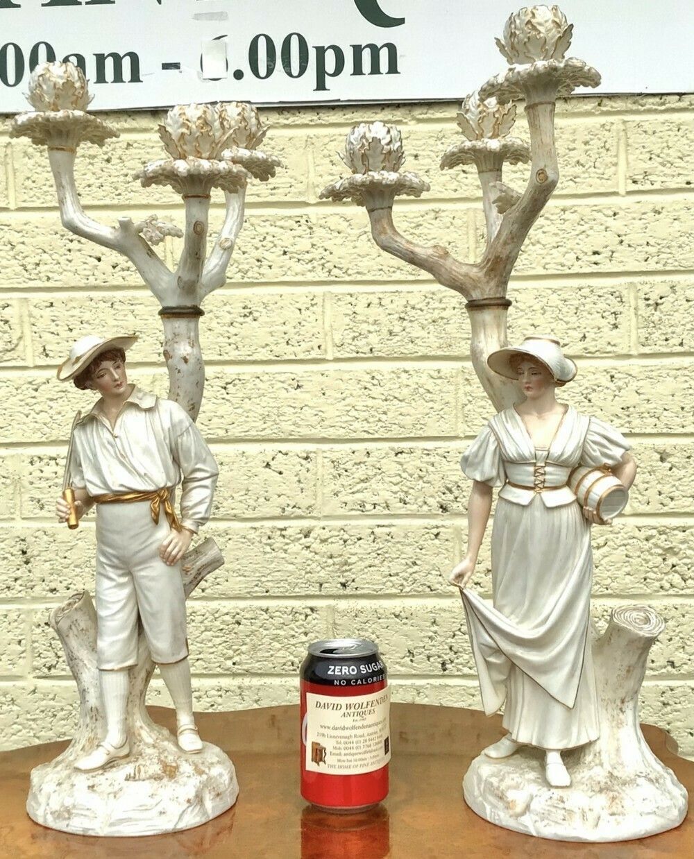 photo for sale Fabulous Pair Of Antique Royal Worcester Hadley Porcelain Candelabra