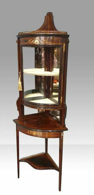 Antique Inlaid Rosewood Corner Cabinet photo furniture