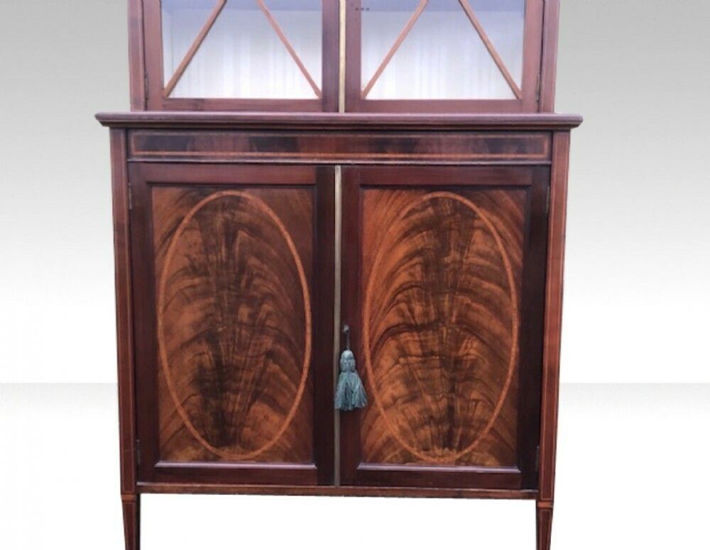 Antique Inlaid Mahogany Cabinet,Bookcase photo for sale