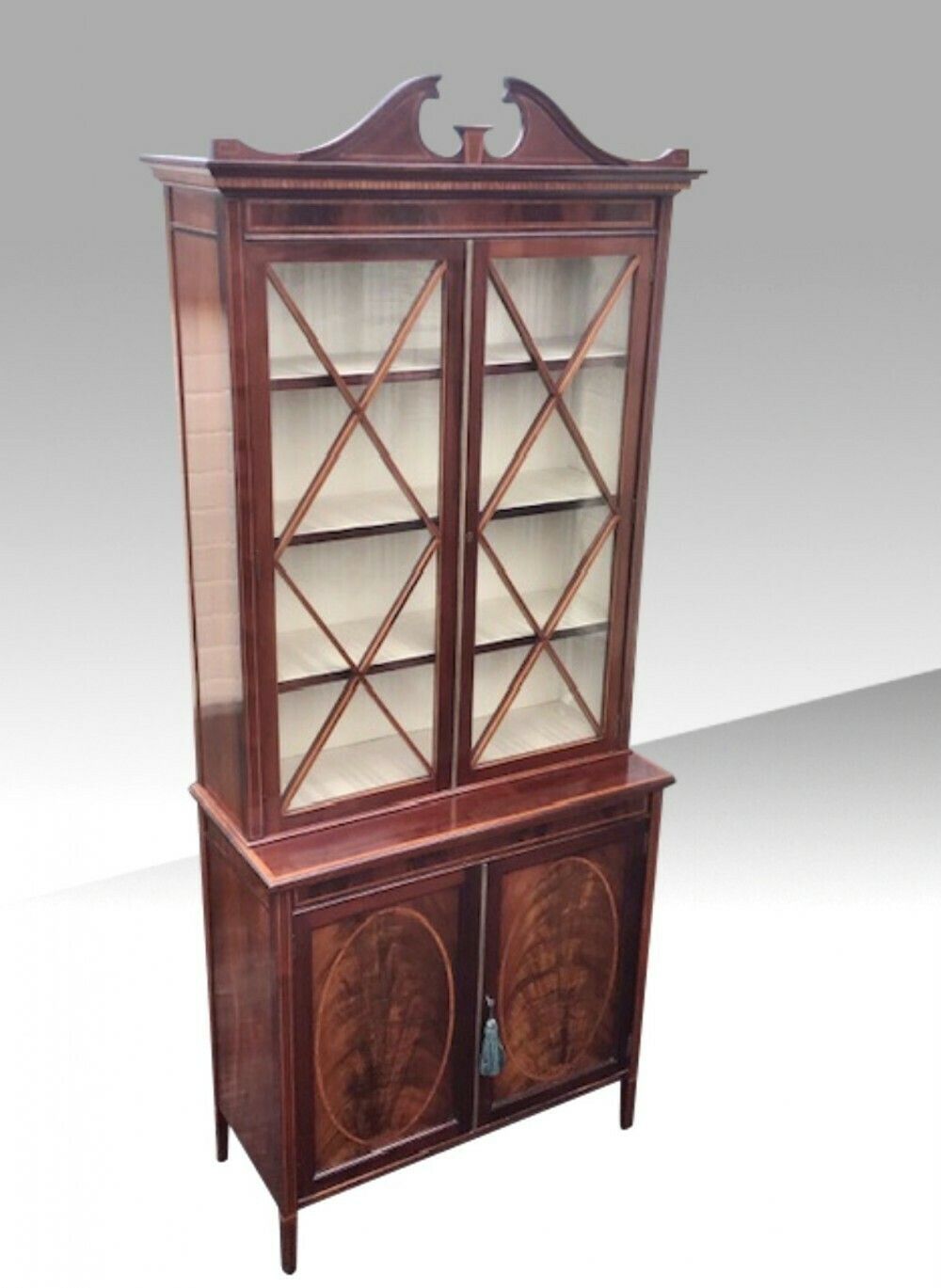 Antique Inlaid Mahogany Cabinet,Bookcase photo 3600.0