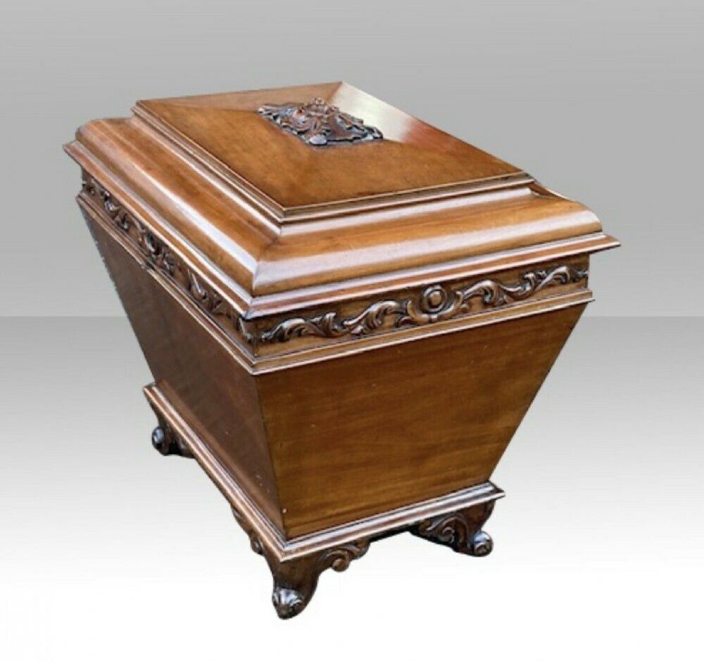 Antique Period Regency Mahogany Cellarette Wine Cooler photo furniture