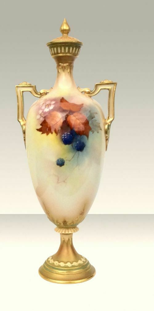 Antique Royal Worcester Blackberry Vase By Shuck photo furniture