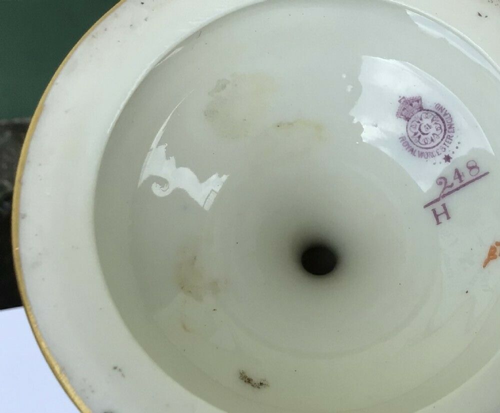 Antique Royal Worcester James Stinton Cock Pheasant Vase photo Home Decor