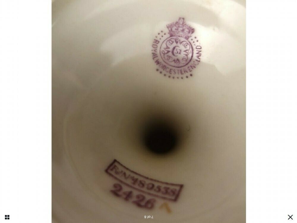 Antique Royal Worcester Blush Ivory Pedestal Vase With Lid photo Home Decor