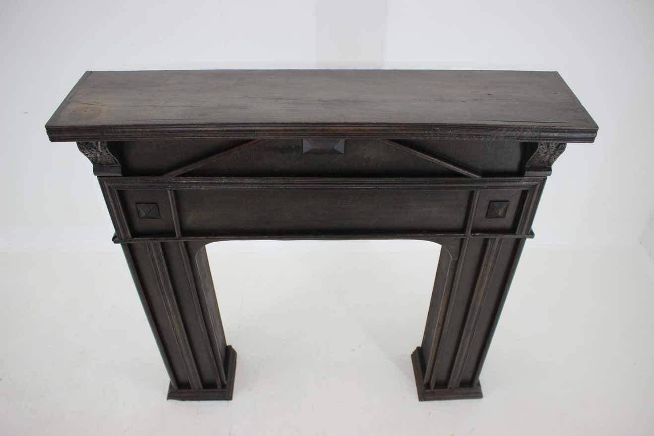 Antique Oak Fireplace Mantel, 1950s photo Home Fixtures