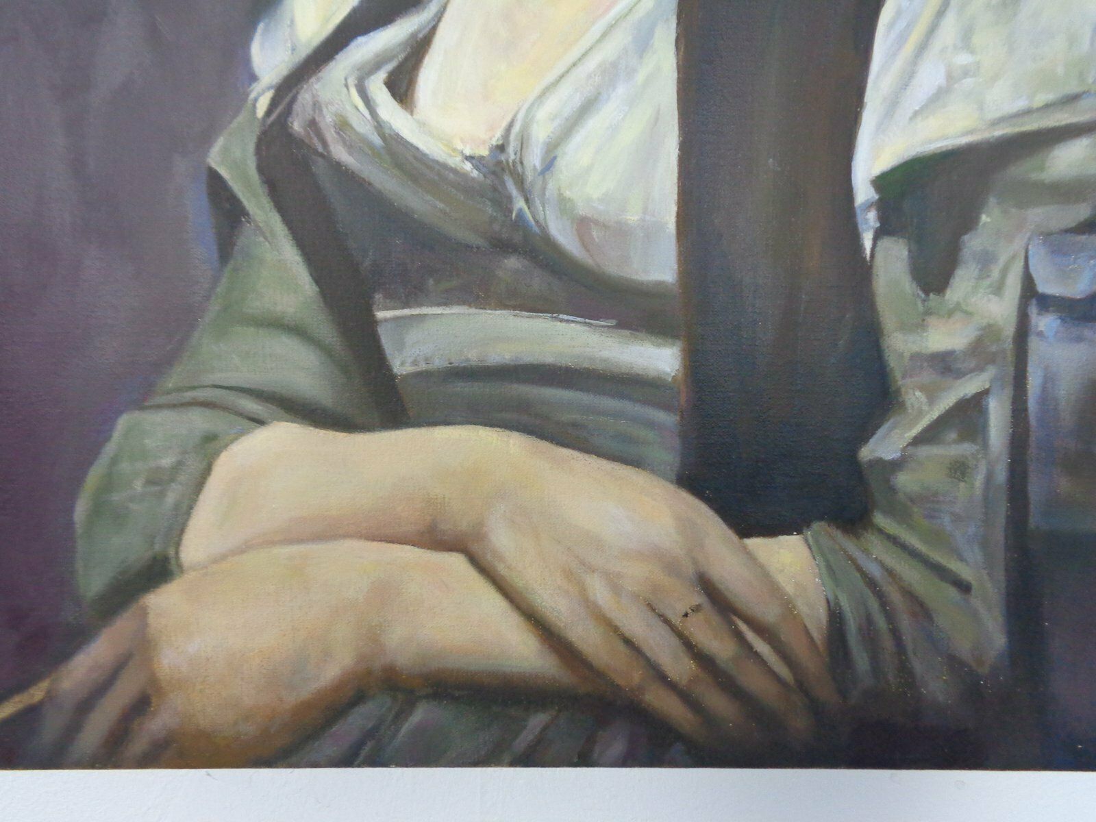 photo vintage Fred Neumann After Jean Baptiste Camille Corot, The Woman With The Pearl, 1980s, Oil On Canvas