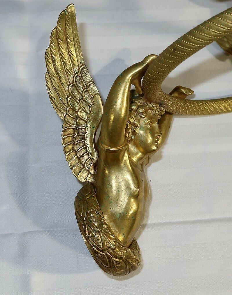 photo for sale Pair Of Gilt Bronze Candle Holder Sconces, Empire   Early 19th Century