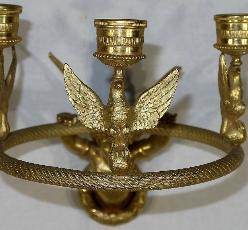 photo buy Pair Of Gilt Bronze Candle Holder Sconces, Empire   Early 19th Century
