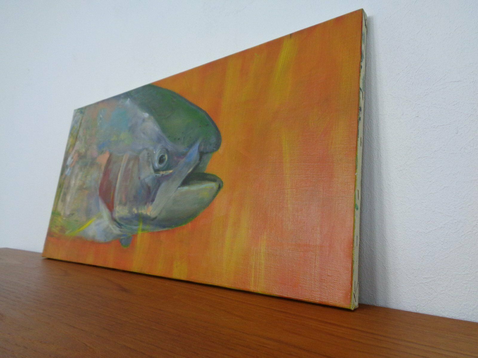 Fred Neumann, Salmon Trout, 1980s, Oil On Canvas photo 2199.0