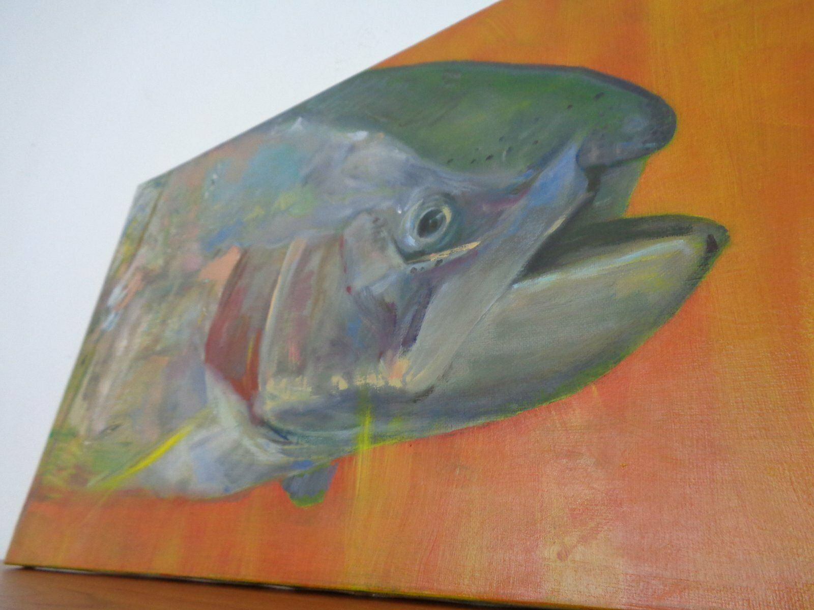 photo vinterior Fred Neumann, Salmon Trout, 1980s, Oil On Canvas