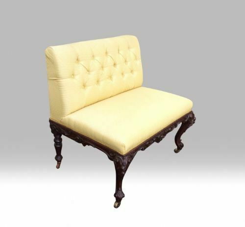 Pair Of Antique Rosewood Upholstered Window Seats photo furniture