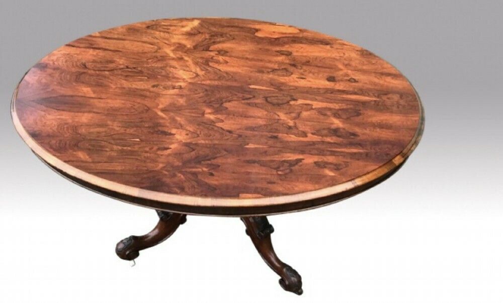Antique Early Victorian Oval Rosewood Centre Pedestal Hall,Breakfast Loo Table photo for sale