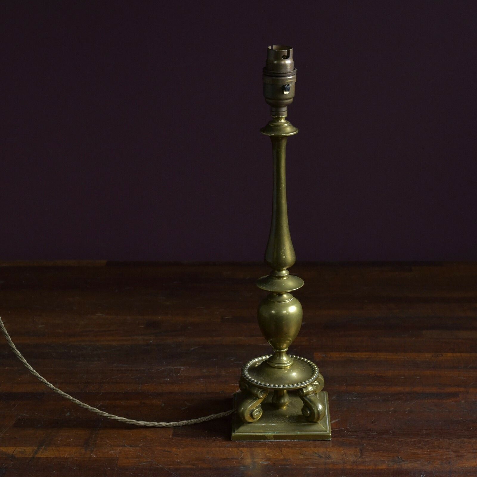 Edwardian Cast Brass Lamp, 1900s