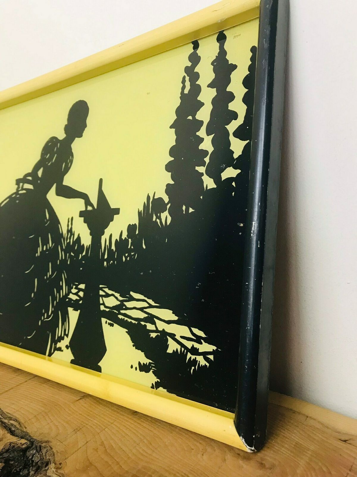 Beautiful Vintage Art Nouveau Silhouette Victorian Wall Art Framed Stylish Collectibles Piece photo Art