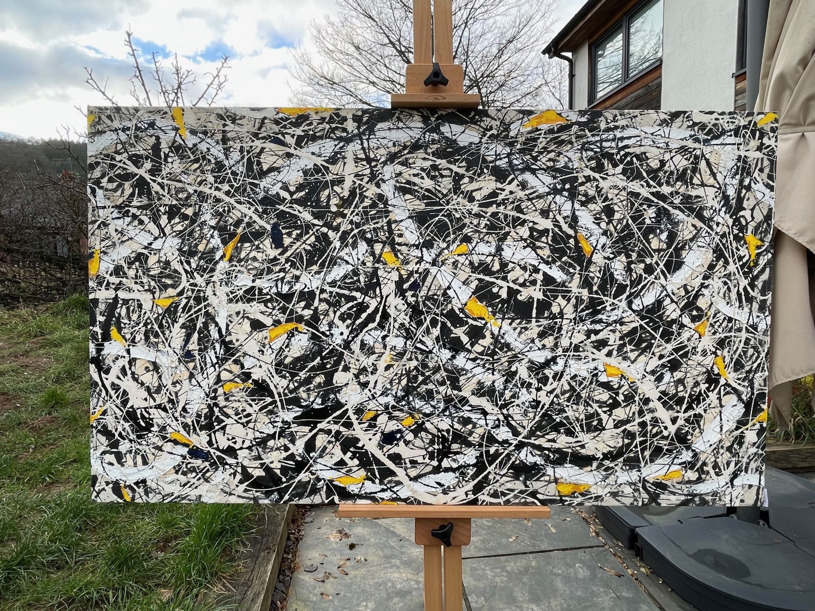 Large Mixed Media Splatter Painting By Gordon Couch photo furniture