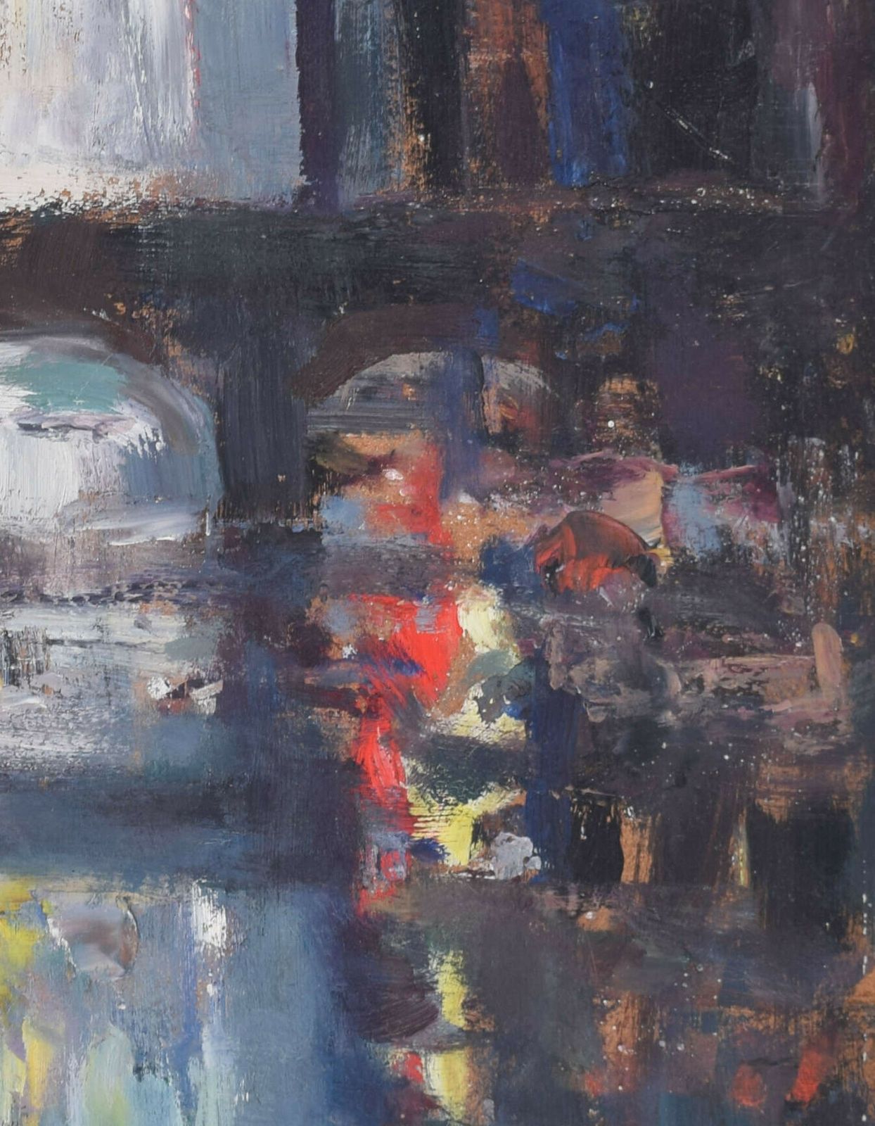 Old London Bridge Fantasia Mid Century Oil Painting By Angela Stones photo Art