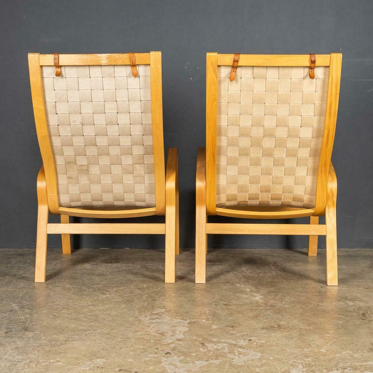 20th Danish Beech Framed Chairs & Ottoman, Bruno Mathsson C.1978 photo Furniture