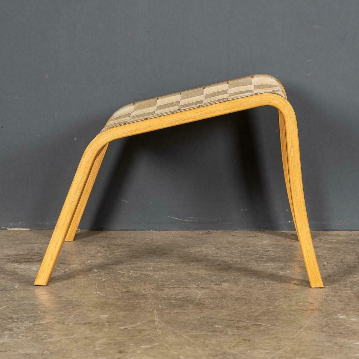photo furniture 20th Danish Beech Framed Chairs & Ottoman, Bruno Mathsson C.1978