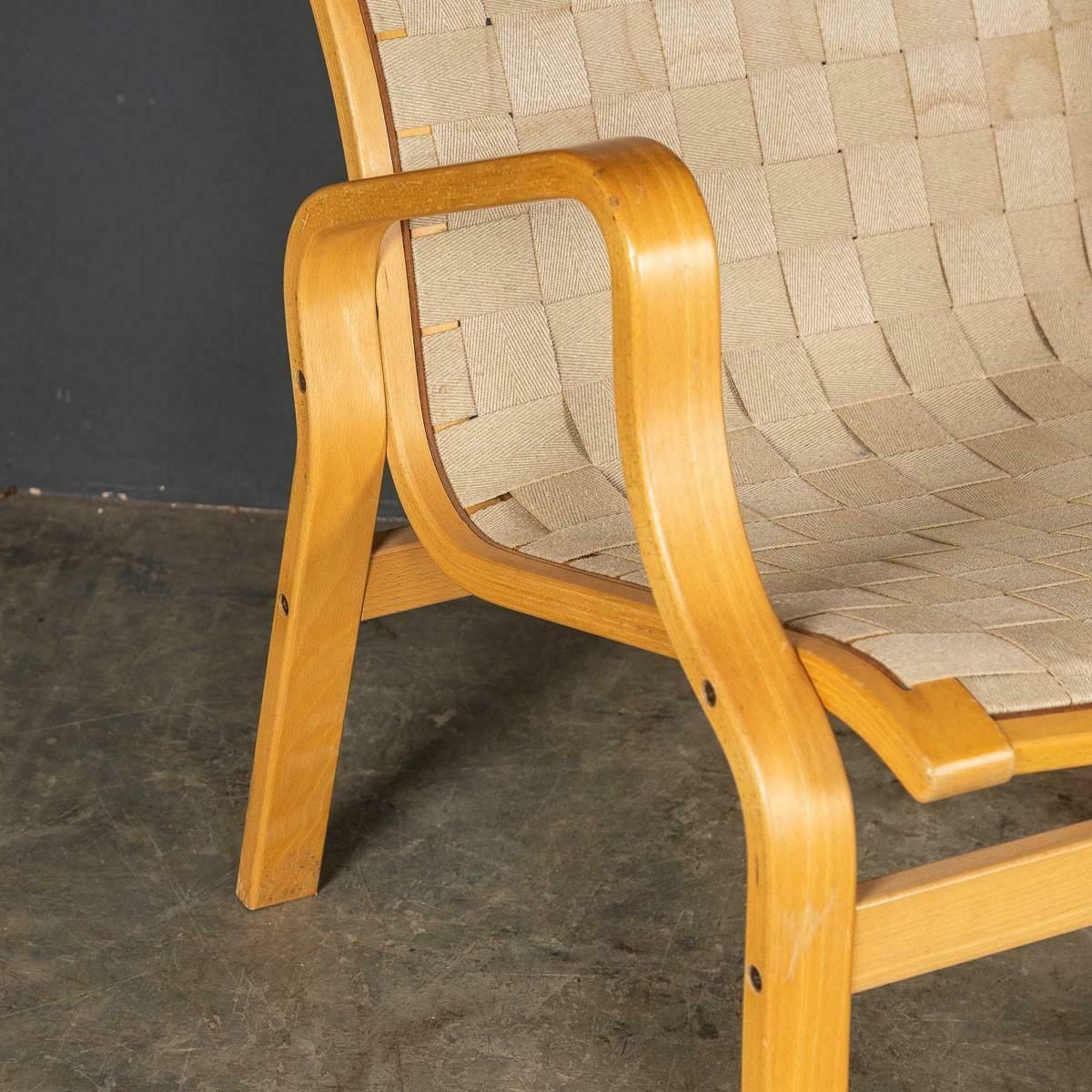 photo for sale 20th Danish Beech Framed Chairs & Ottoman, Bruno Mathsson C.1978