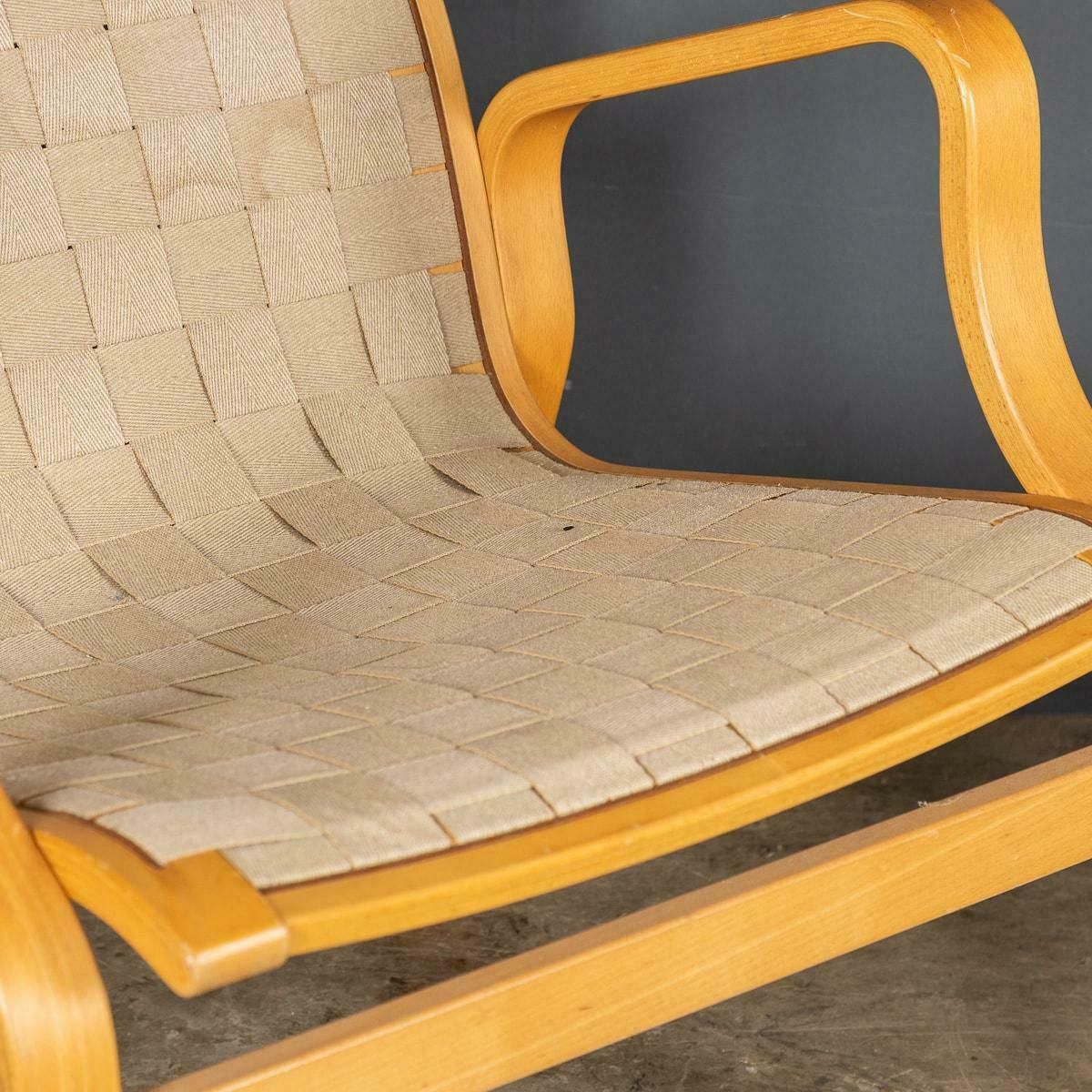 photo vinterior 20th Danish Beech Framed Chairs & Ottoman, Bruno Mathsson C.1978