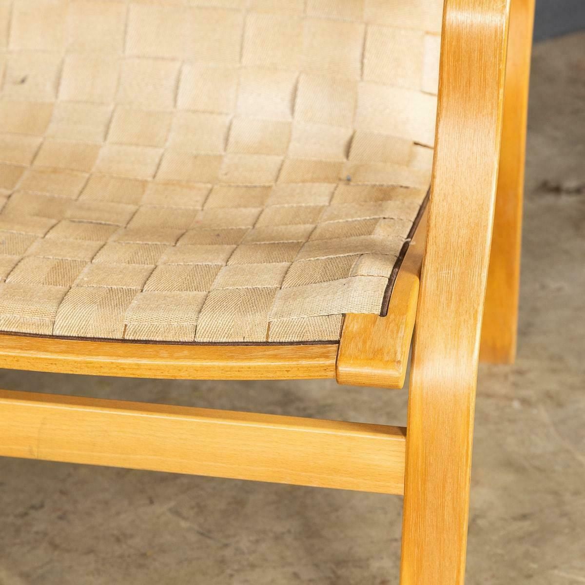photo buy 20th Danish Beech Framed Chairs & Ottoman, Bruno Mathsson C.1978