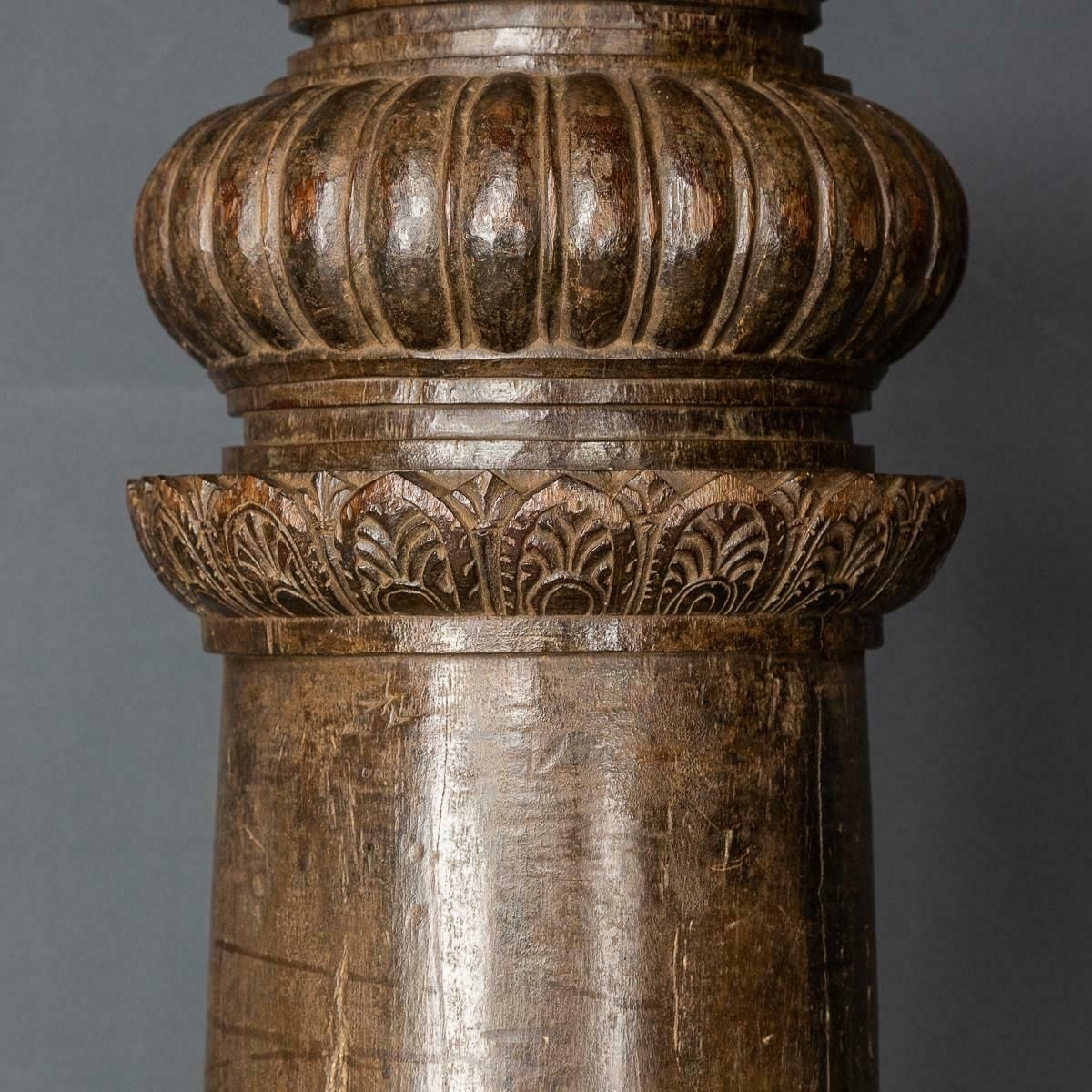 19th Century Indian Handcarved Architectural Columns, C.1860 photo vinterior