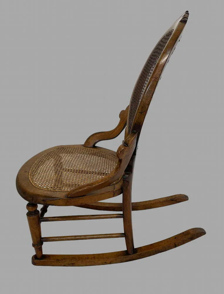A Lovely Fruitwood Bergere  Rocking Chair photo Furniture