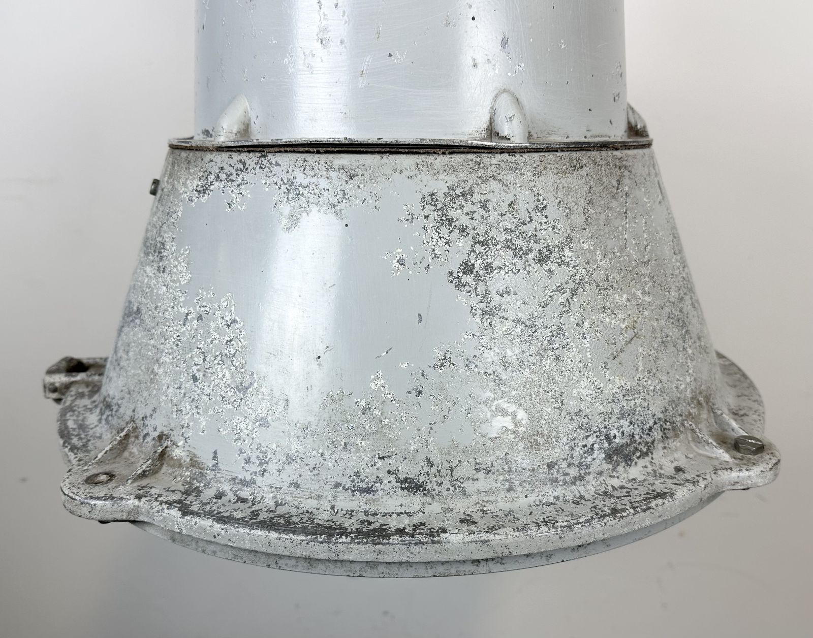 Industrial Polish Cast Aluminium Factory Pendant Lamp From Mesko, 1970s photo vintage