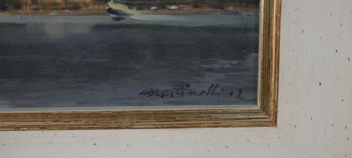 Vittorio Martinelli   An Oil On Board Of Bellagio, Lake Como, photo furniture