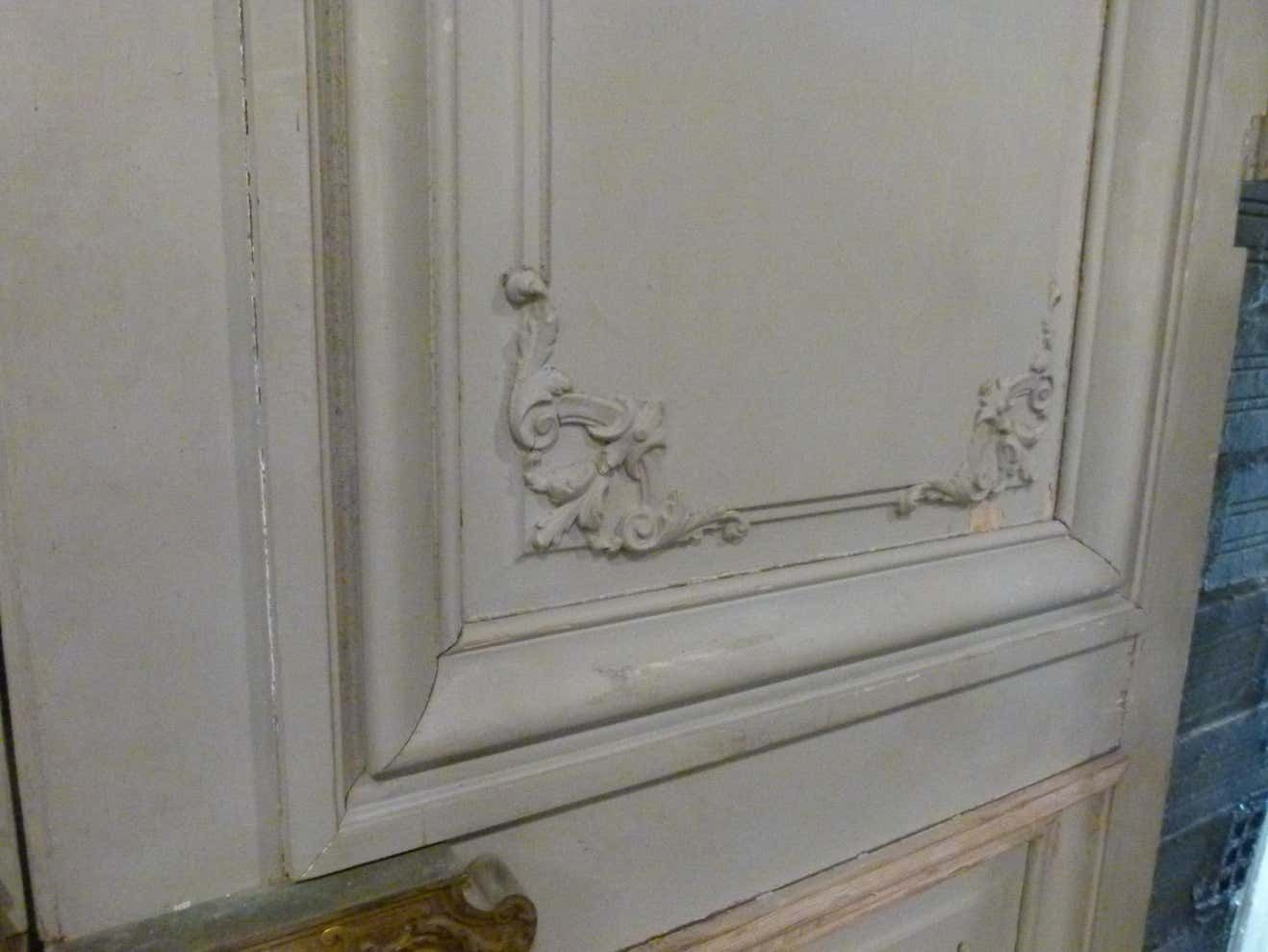 Antique Large Doble Wooden Interior Door In White Patina Colour photo Home Fixtures