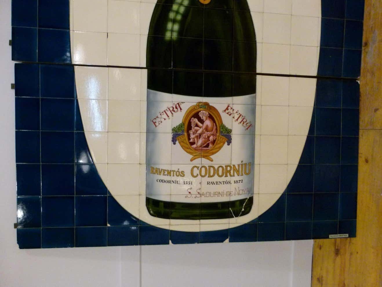 Art Nouveau Advertising Tile Poster From Codorniu''S Cellar, Spain photo vintage