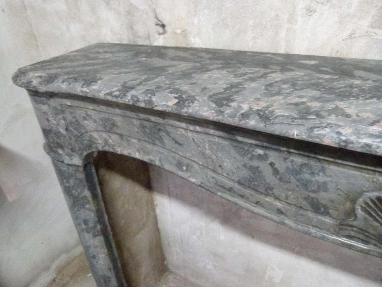 Louis XV Style Grey Marble Fire Place Mantel photo Home Fixtures