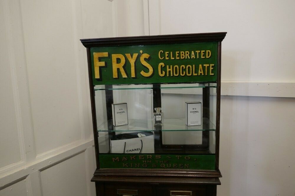 1900s Counter Top Fry's  Sweet Shop Display Cabinet photo vinterior