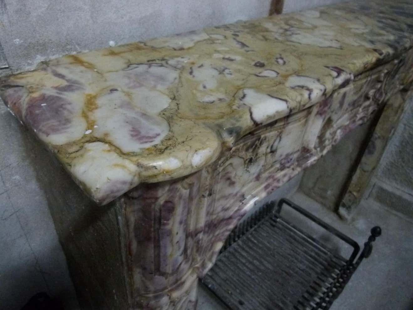 French Louis XV Style Marble Fire Place Mantel photo for sale