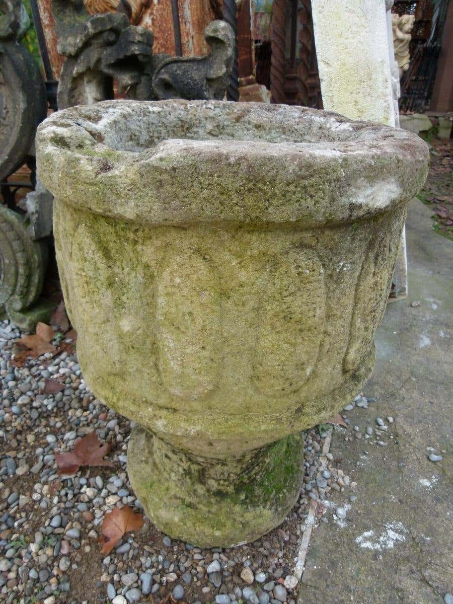 Antique Spanish Carved Limestone Garden Vases photo furniture