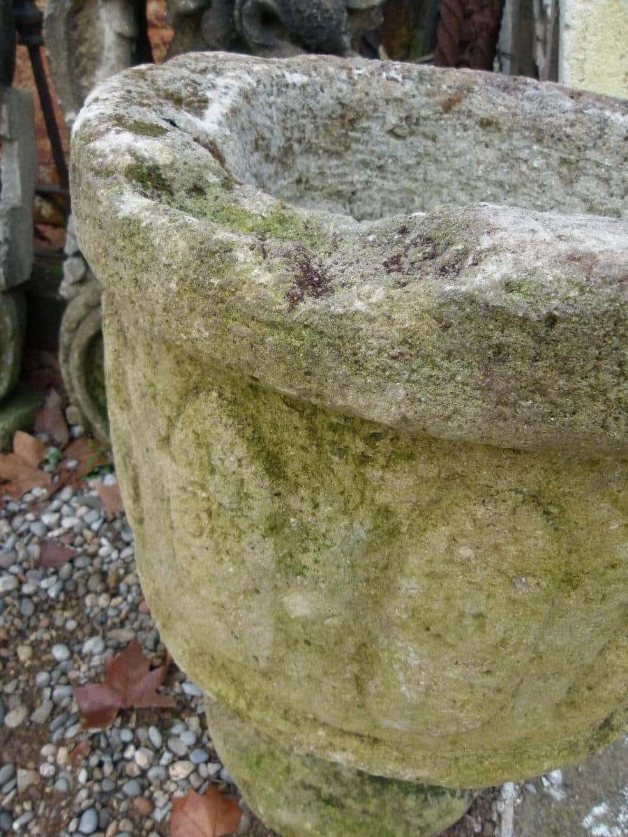Antique Spanish Carved Limestone Garden Vases photo Garden Decor