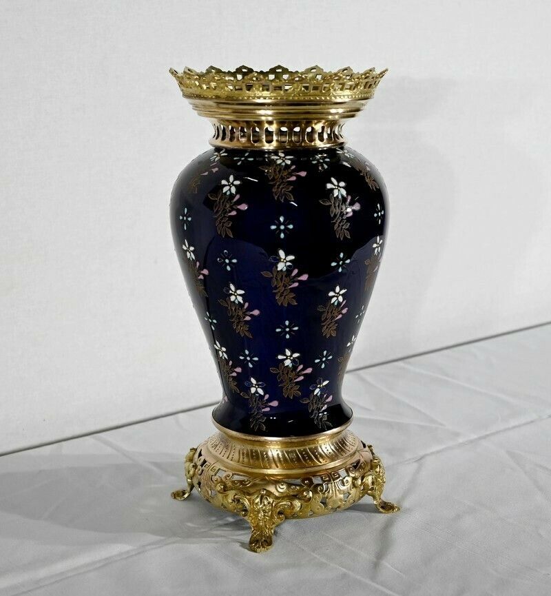 Ceramic And Gilt Bronze Vase, Manufacture Boch Frères Keramis – Late 19th Century photo furniture