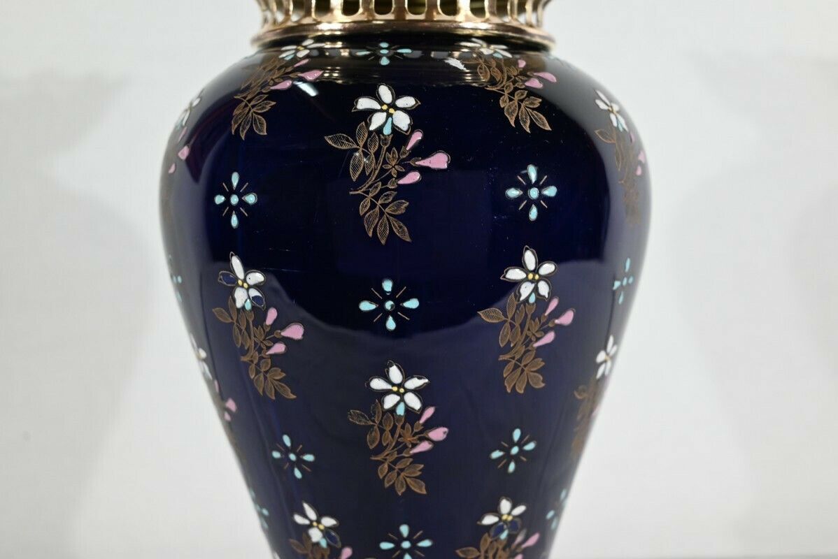 Ceramic And Gilt Bronze Vase, Manufacture Boch Frères Keramis – Late 19th Century photo vintage