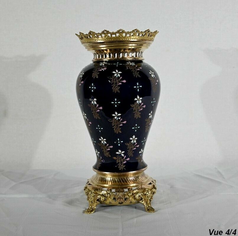 photo vintage Ceramic And Gilt Bronze Vase, Manufacture Boch Frères Keramis – Late 19th Century