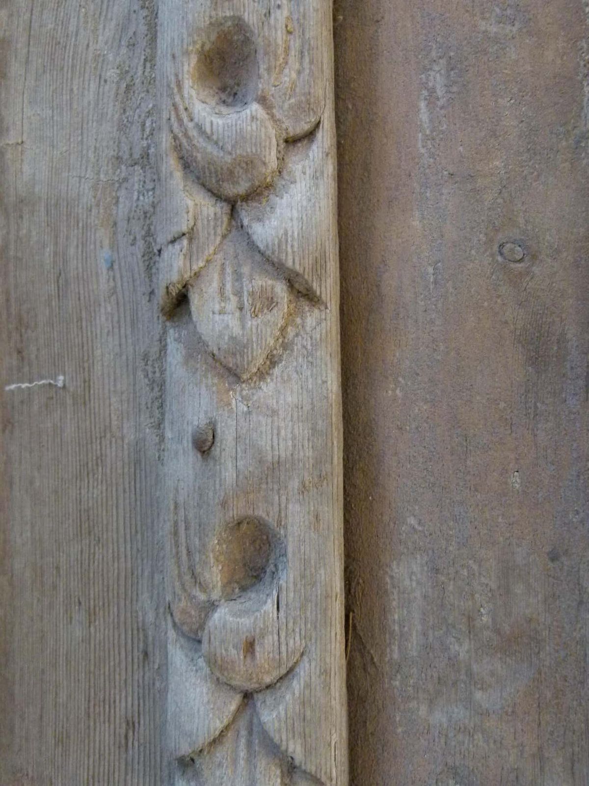 Home Fixtures 19th Century Wooden Double Front Door In Art Nouveau Style photo