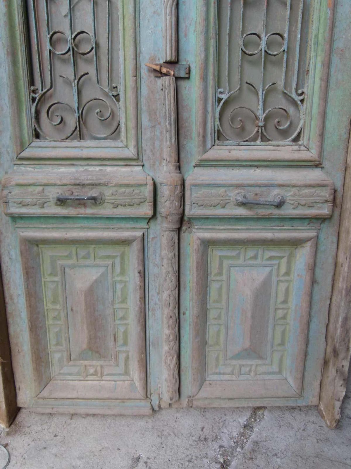 19th Century Wooden Double Front Door In Art Nouveau Style photo 5378.0