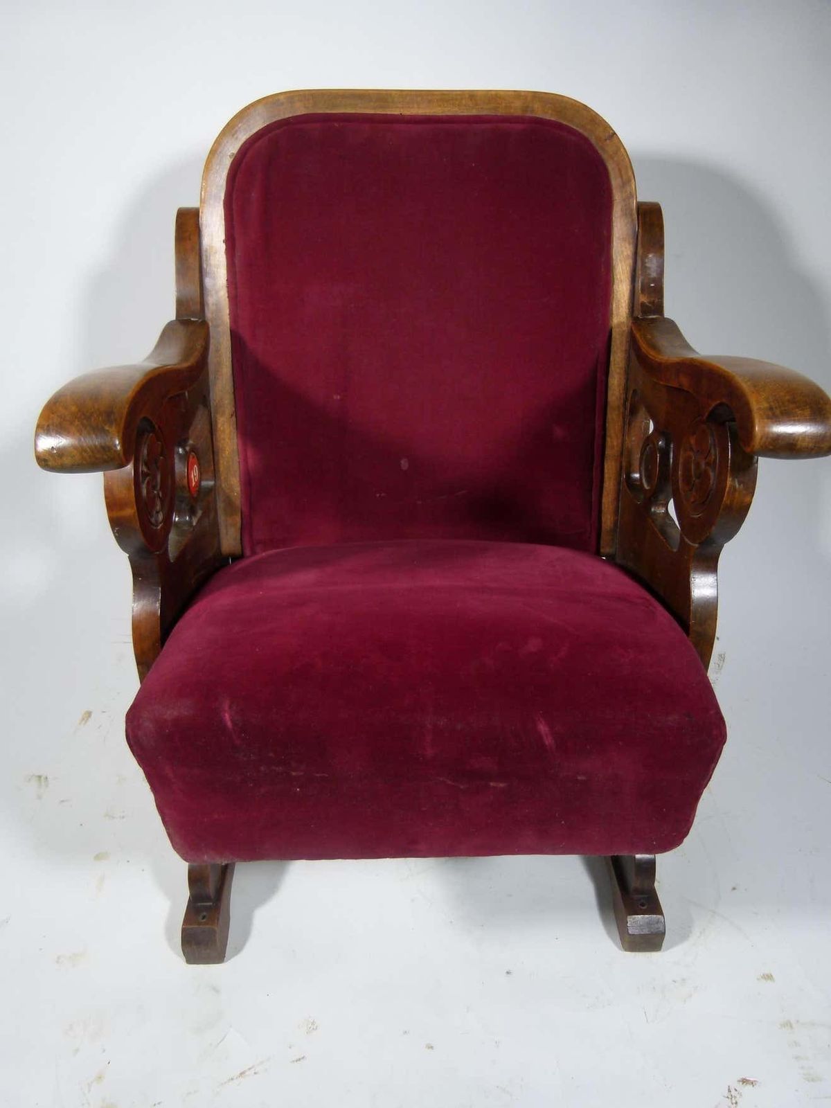 photo furniture Early 20th Century Read Velvet Theatre Seat