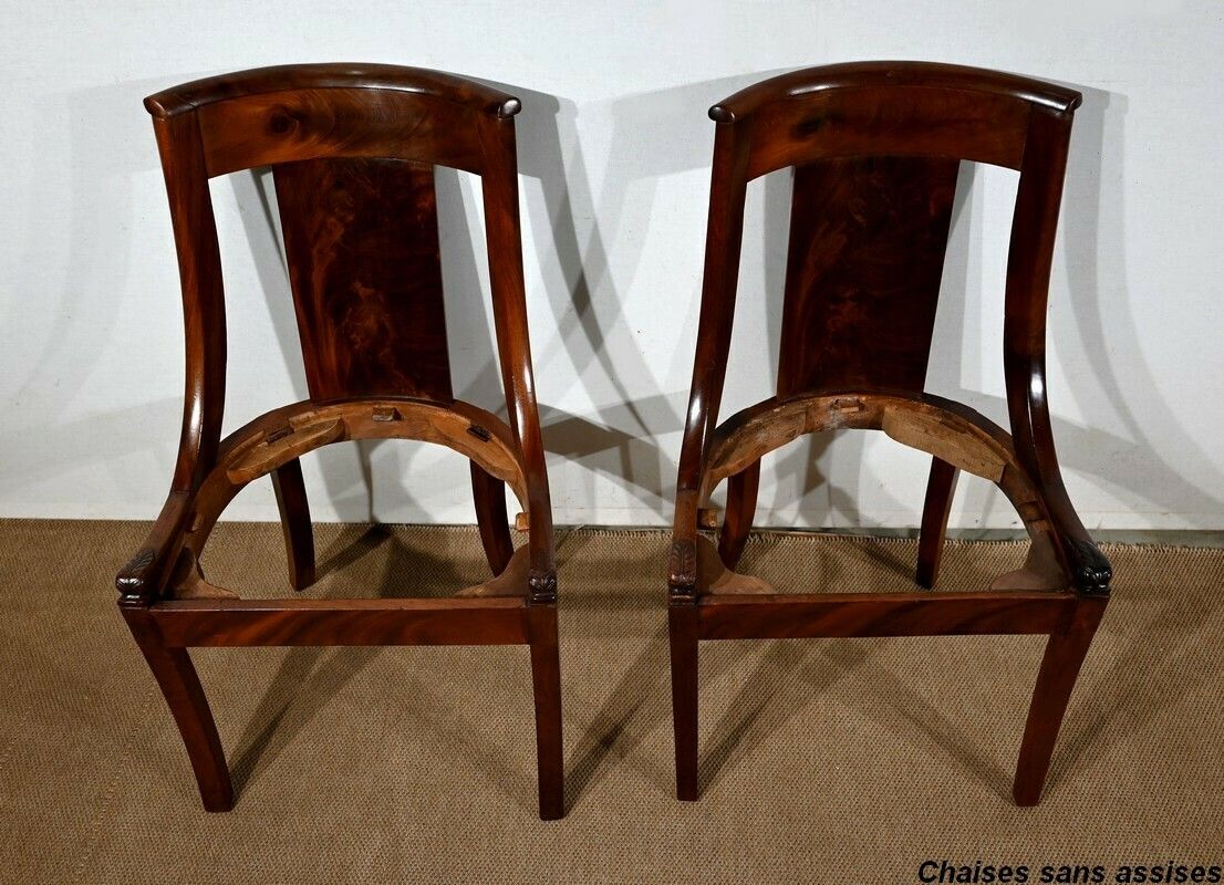 photo buy Pair Of Mahogany Gondola Chairs   Early 20th Century