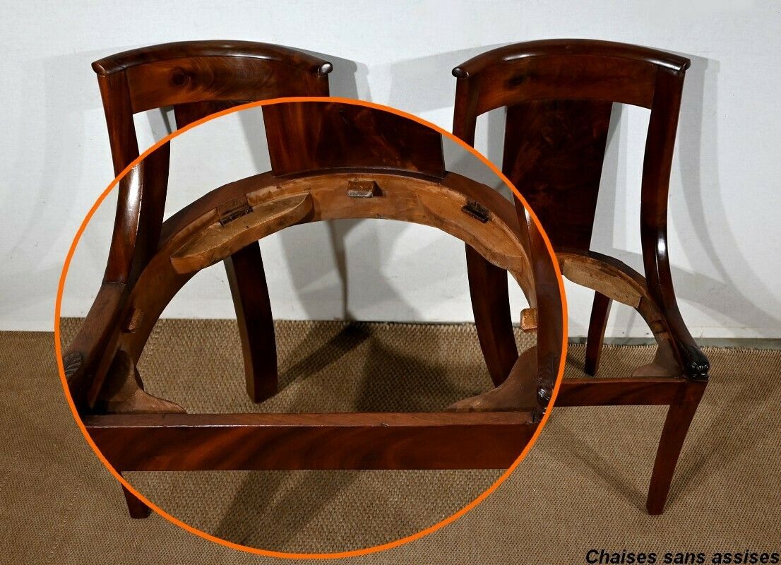 photo vintage Pair Of Mahogany Gondola Chairs   Early 20th Century
