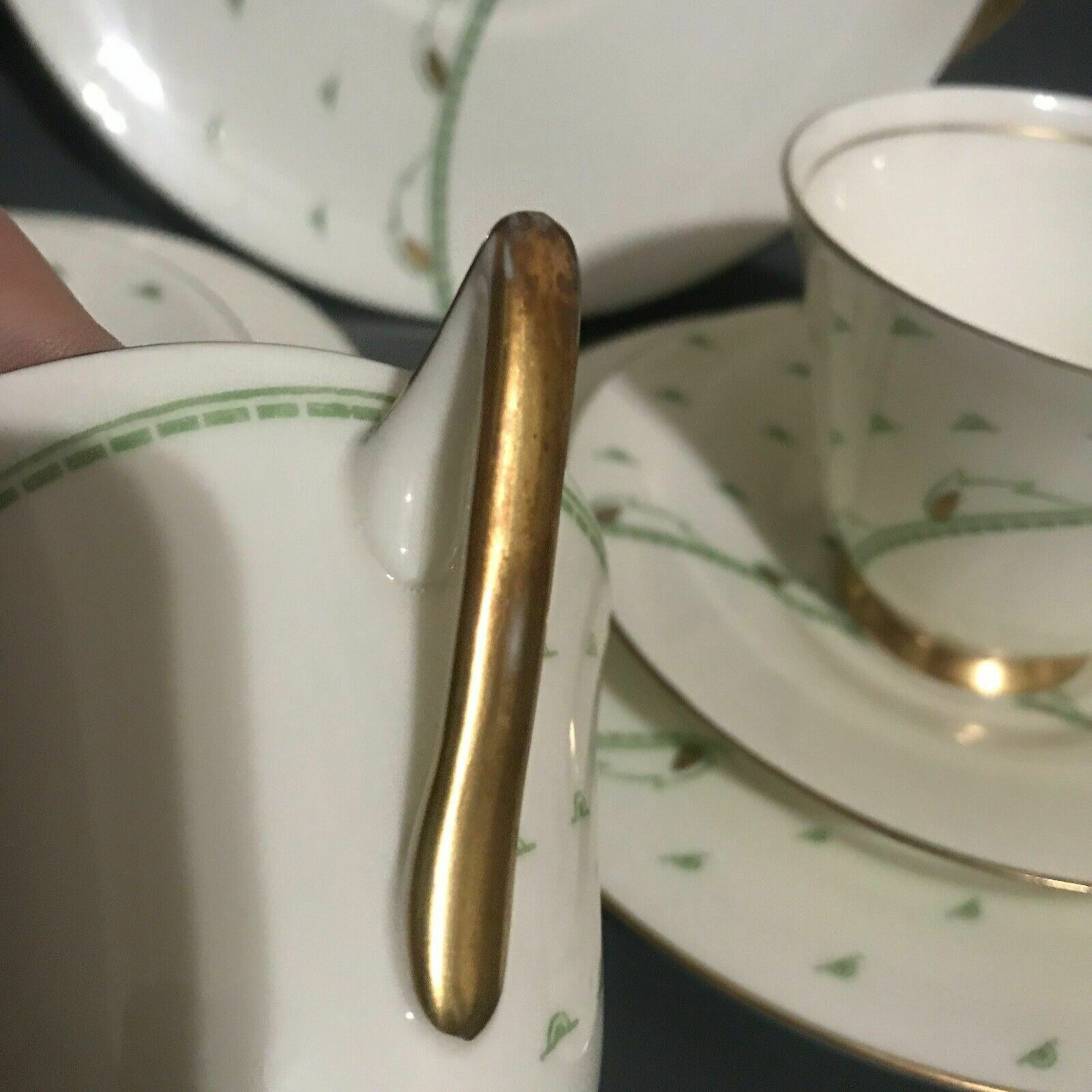 2x Royal Doulton Art Deco Yvonne Tea Trio Plate 1930s China + Plate English photo buy