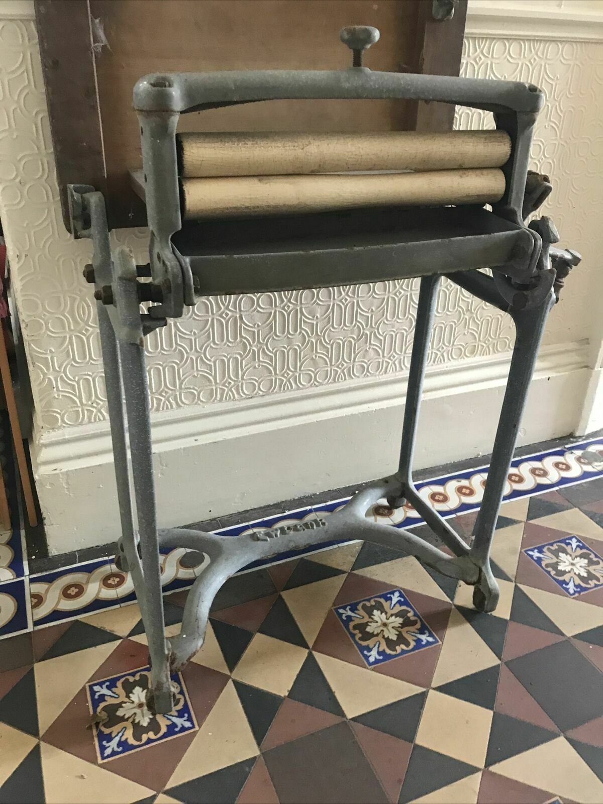 photo furniture Eubank Mangle Side Table Desk Vintage Antique Folding