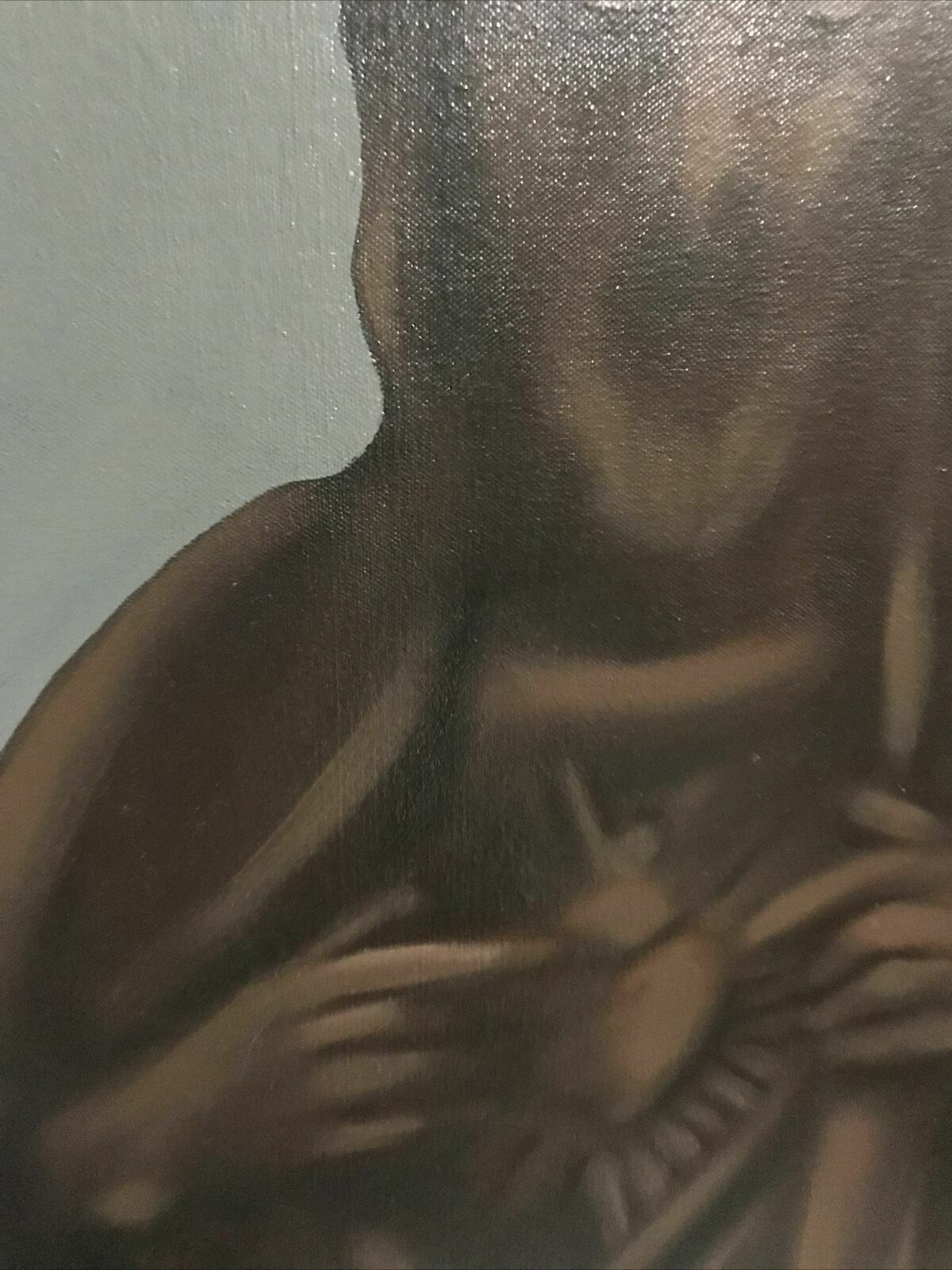Large Original Oil/Acrylic Painting Chocolate Jesus Tom Waits 1999 Signed Art photo vintage