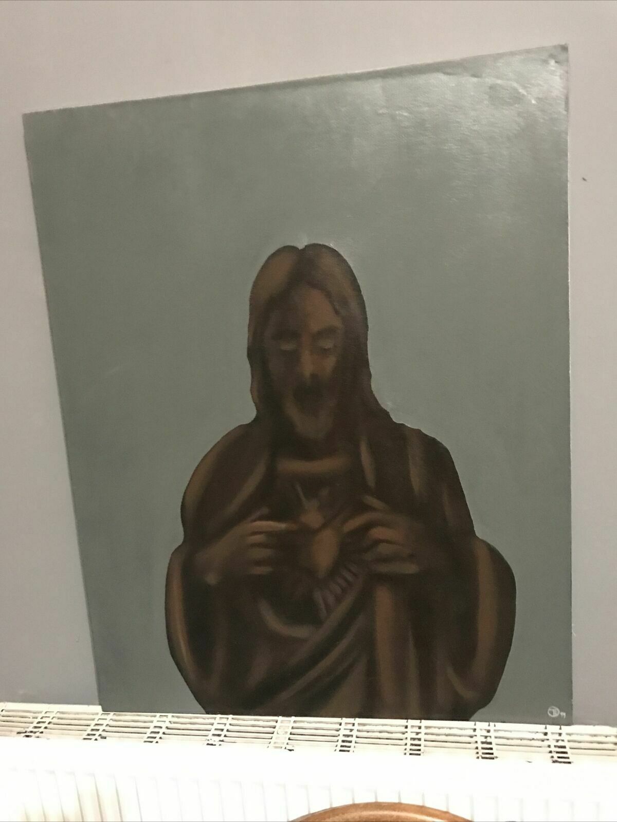 Art Large Original Oil/Acrylic Painting Chocolate Jesus Tom Waits 1999 Signed Art photo