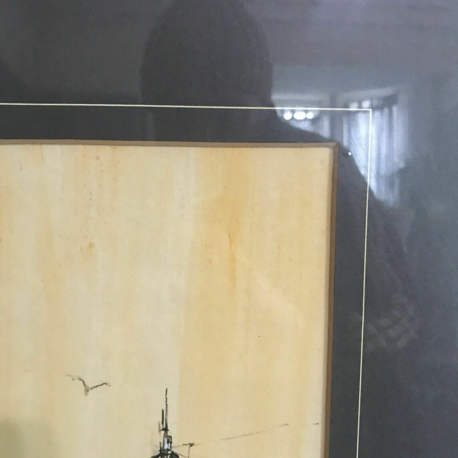 Joe Spark B.1896  1974 Ink Watercolour Waiting For The Tide Original Painting photo for sale